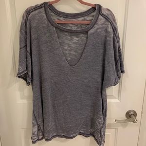 Gray mock neck free people tee